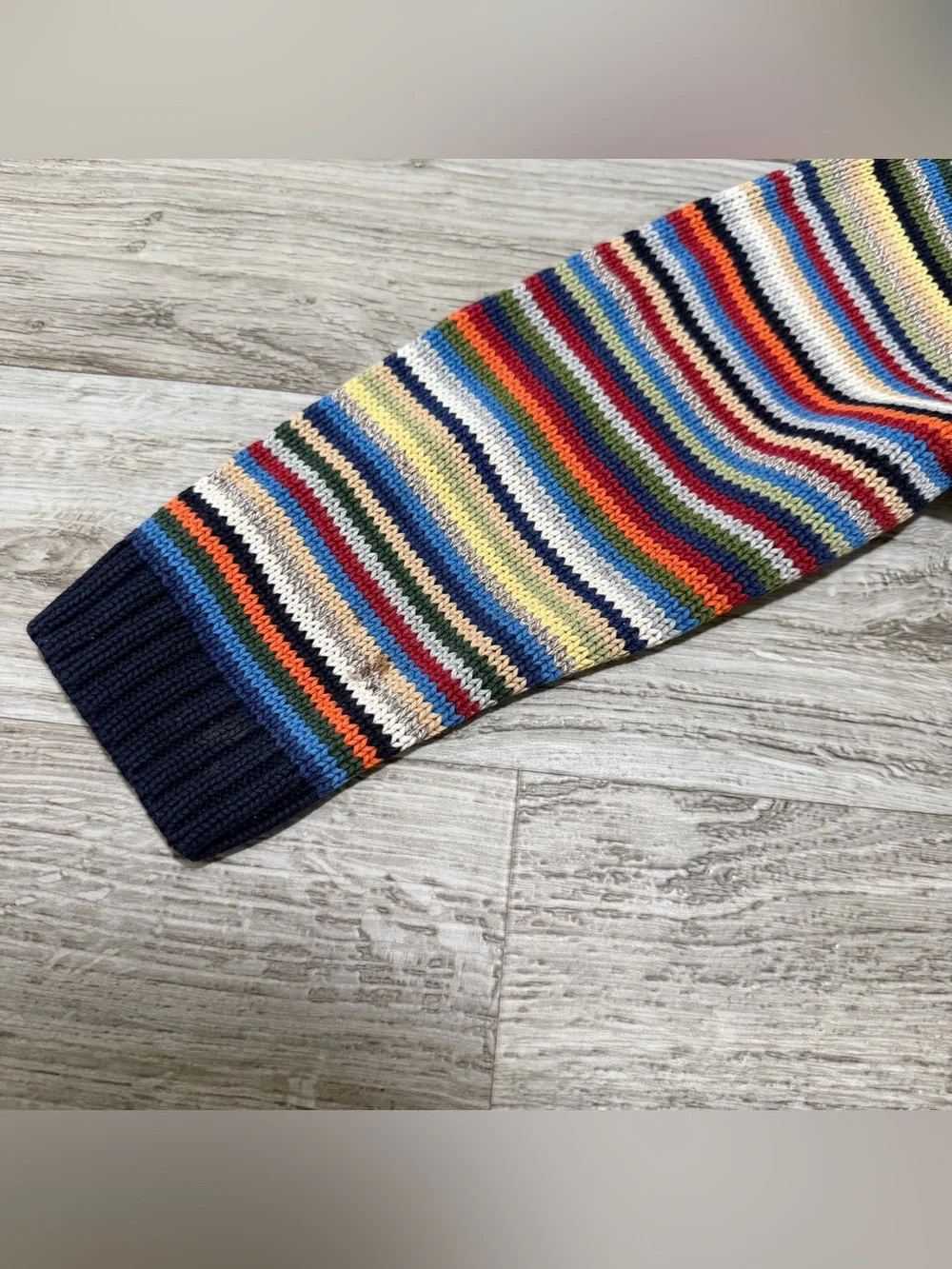 GAP Kids Striped Knit Sweater Multicolor Crewneck Navy Trim Size XS/4